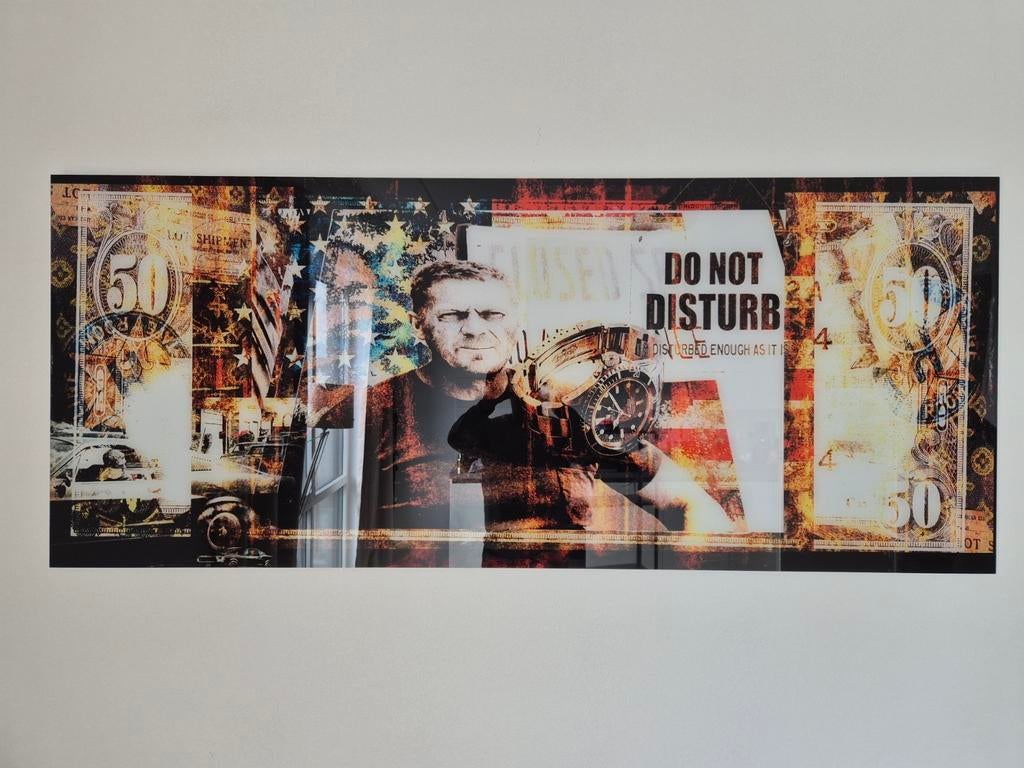 Modern kunstwerk op plexiglas: "Do Not Disturb", Ophalen