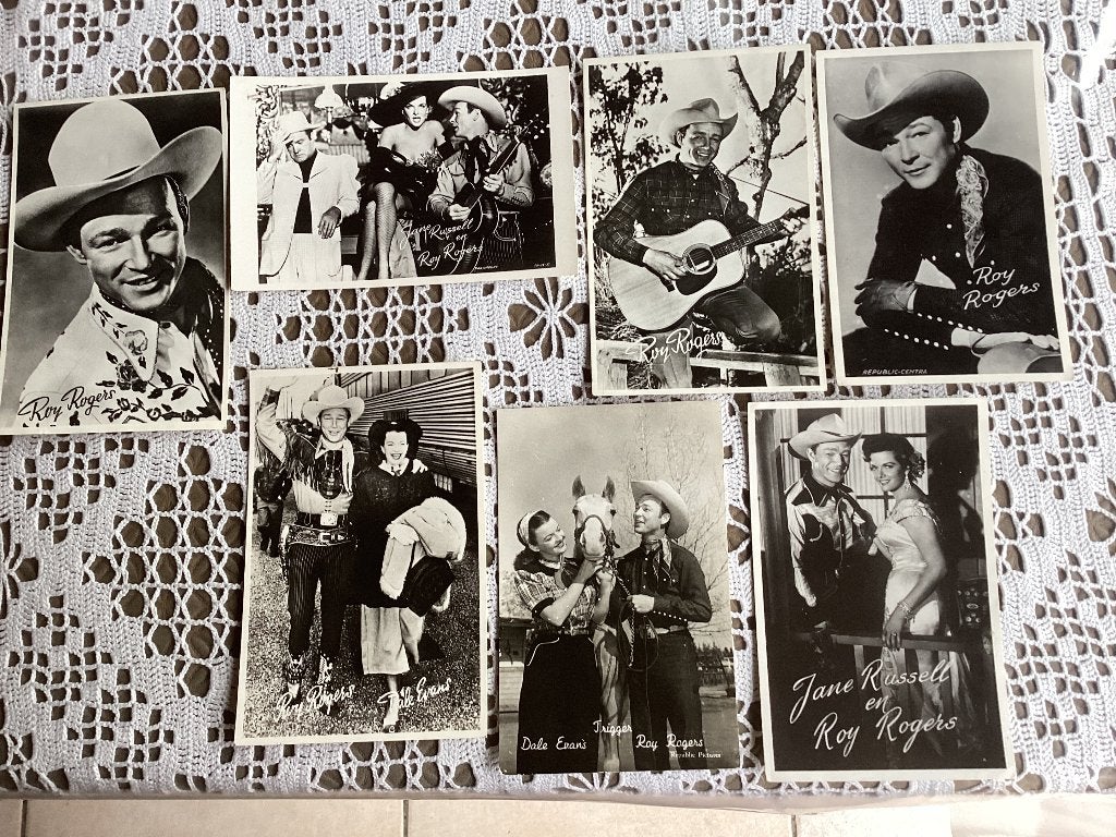 7 filmsterren postkaarten ROY ROGERS, Ophalen of Verzenden, Gebruikt, Foto of Kaart