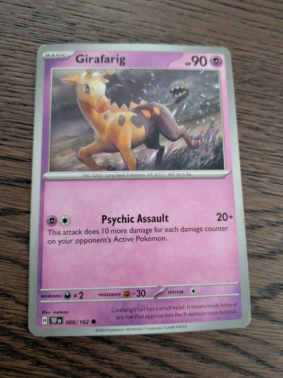 Pokemon basic Girafarig, Ophalen of Verzenden, Zo goed als nieuw, Losse kaart