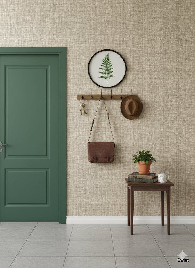 14190 Beige jute vintage behang eco natural swiet, Ophalen of Verzenden, Beige