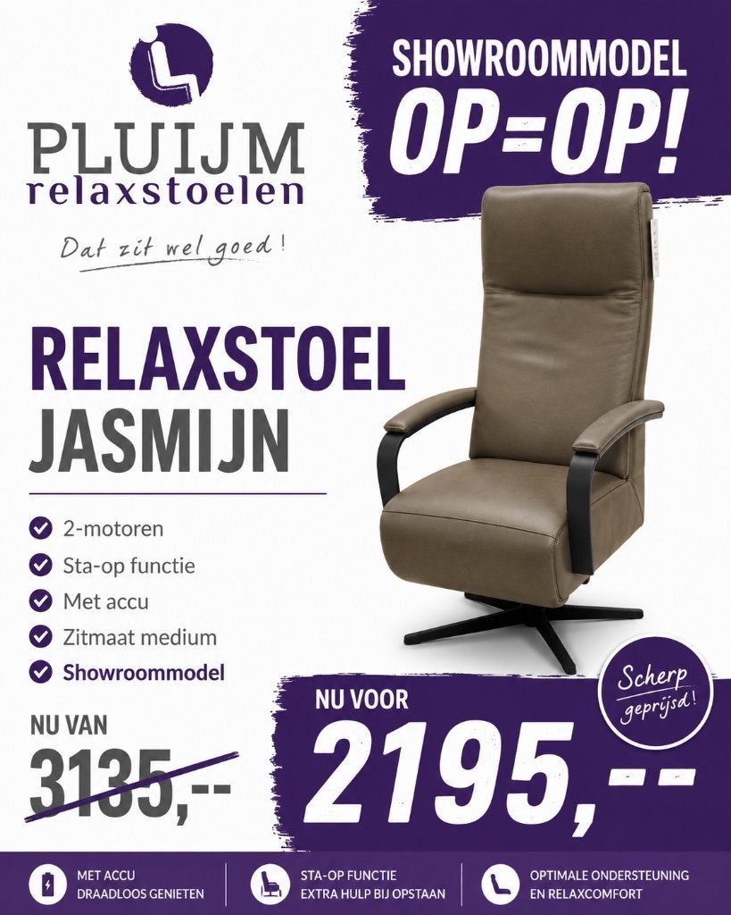 Sta-op stoel Jasmijn, Minder dan 75 cm, Nieuw, Leer, Ophalen of Verzenden