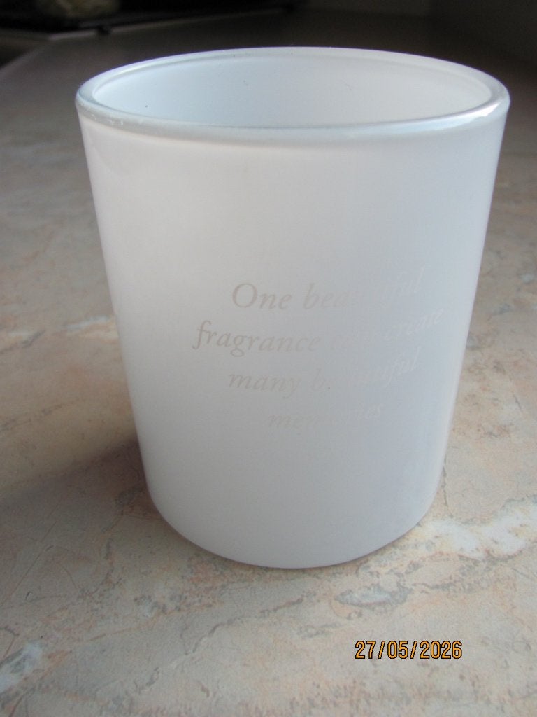RITUALS Witte glazen kaars HOUDER met TEKST ø 9 cm IZGS, 10 cm, Wit, Ophalen of Verzenden, Rituals