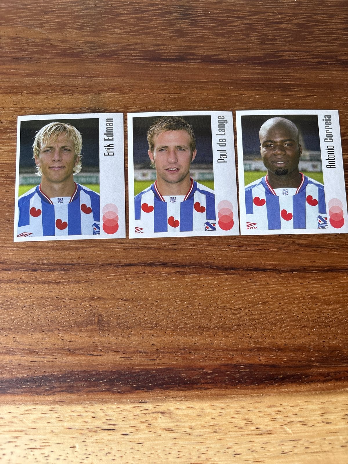 Voetbal 04 Panini kaarten Erik Edman, Paul de Lange, Antonio, Ophalen of Verzenden, Zo goed als nieuw, Overige binnenlandse clubs