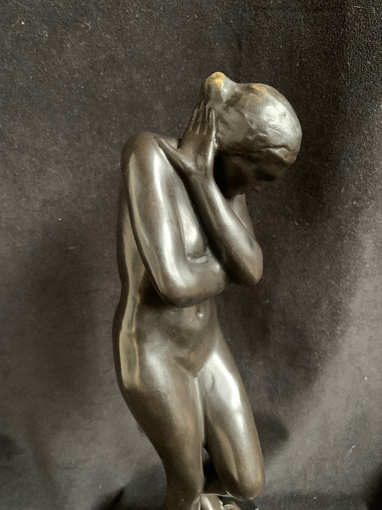 Naakte Vrouw, Eva , Brons,, Ophalen of Verzenden, Handgemaakt, Brons, Beeld