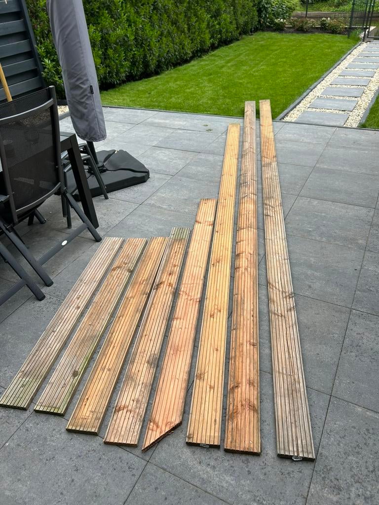 Vlonderplanken douglas hout, verschillende lengtes  - nieuw, Ophalen, Nieuw, 250 cm of meer, Planken