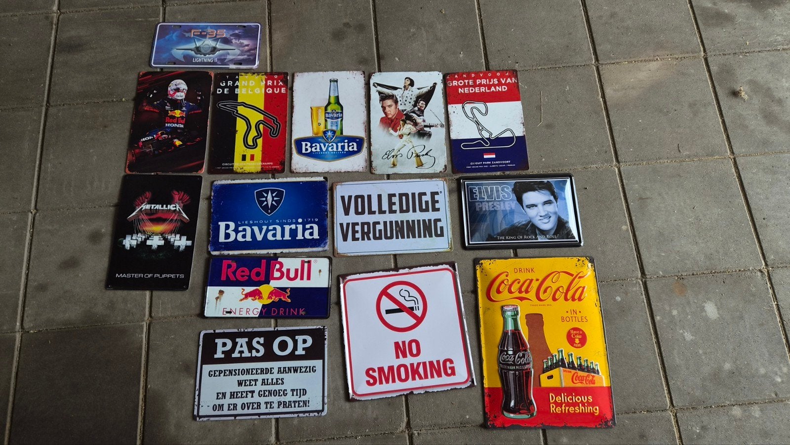 Mancave decoratie: Diverse metalen borden, Ophalen of Verzenden, Gebruikt, Reclamebord