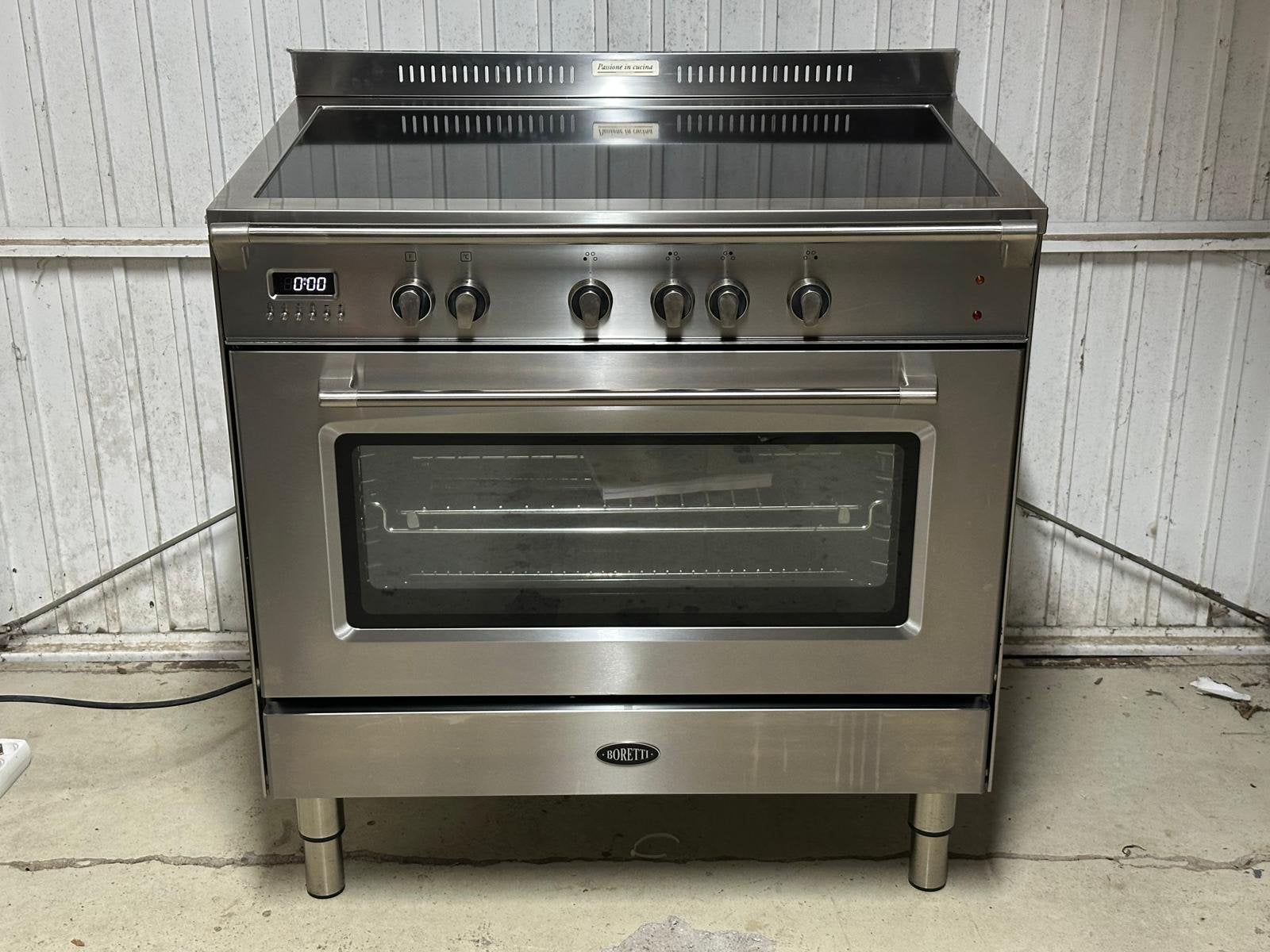 Boretti 90 cm Toscane Inductie Fornuis - RVS - Netjes, Zo goed als nieuw, Inbouw, Inductie, 4 kookzones