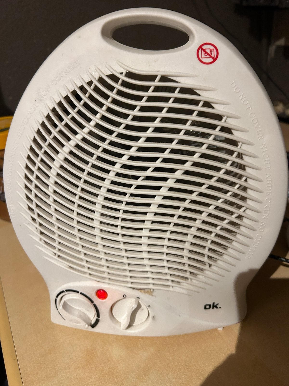Compacte OK. Elektrische Kachel - Ideaal voor Kleine Ruimtes, Ophalen of Verzenden, Gebruikt, Tafelventilator