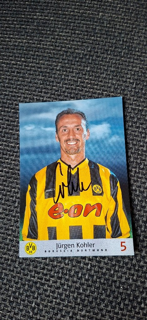Spelerskaart met handtekening; Jurgen Kohler # Dortmund, Ophalen of Verzenden, Nieuw, Buitenlandse clubs, Spelerskaart