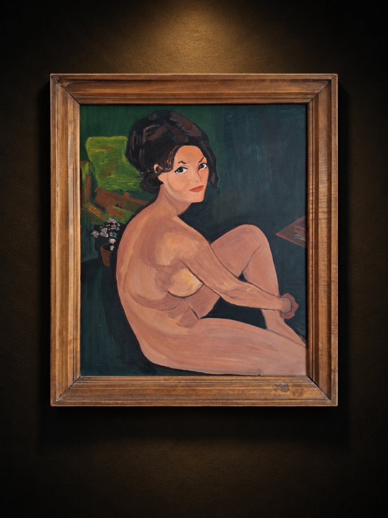 Nude Model, Doek, Portret of Personen, Realistisch, Origineel werk