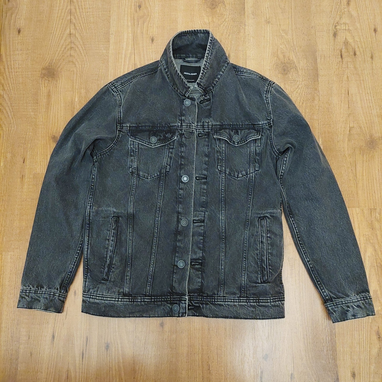 Zwarte spijkerjas Jack&Jones maat M, Kleding | Heren, Jassen | Zomer, Maat 48/50 (M), Zwart, Ophalen of Verzenden, Gedragen