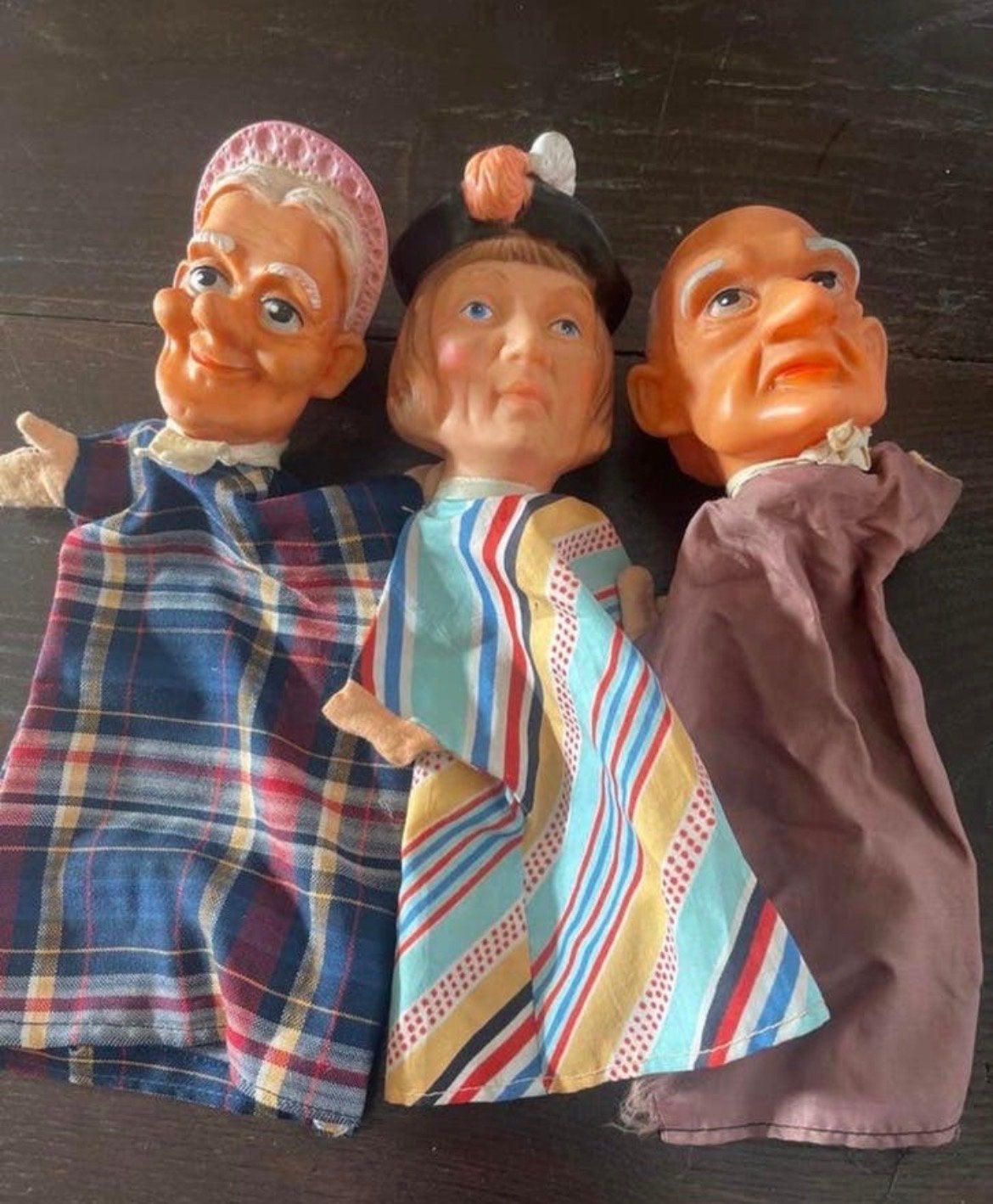 Vintage Poppenkast Poppen Jaren '60 - Set van 3, Verzamelen, Poppen, Ophalen of Verzenden, Gebruikt, Pop