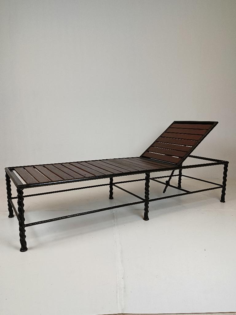 Prachtig Antieke Smeedijzeren Tuin LigBed (italiaans), Ophalen of Verzenden