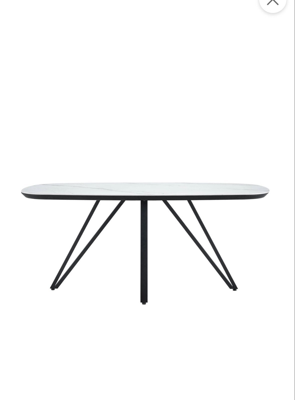 Moderne Eettafel 160x90 cm - Wit Marmer keramiek  Blad, Overige materialen, Zo goed als nieuw, 150 tot 200 cm, Vier personen