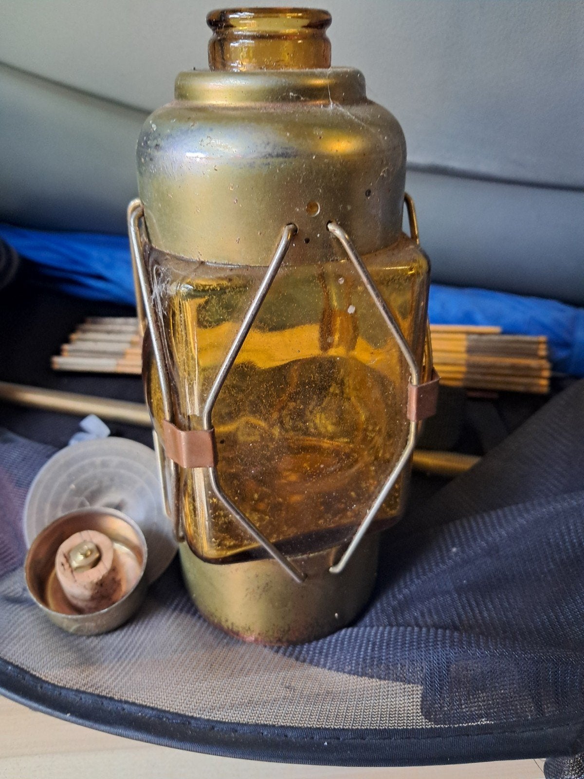Vintage messing mijnwerkerslamp - uniek decoratiestuk, Ophalen of Verzenden