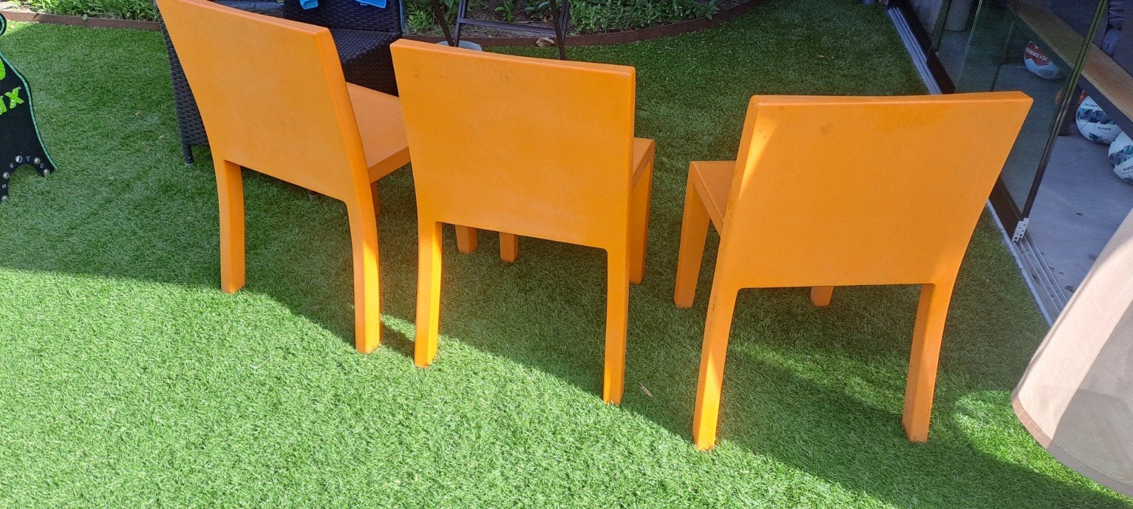 Unieke Vondom Silla Jut tuinstoelen - Oranje (3 stuks), Ophalen, Gebruikt, Kunststof