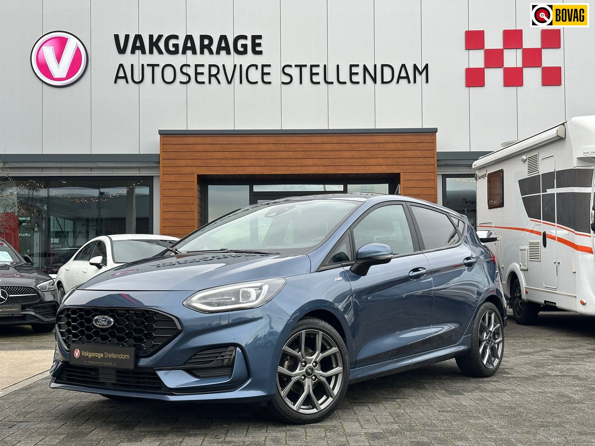 Ford FIESTA 1.0 EcoBoost ST-Line|MATRIX LED|Winterpack|Carpl, Auto's, Voorwielaandrijving, Stof, Blauw, 100 pk