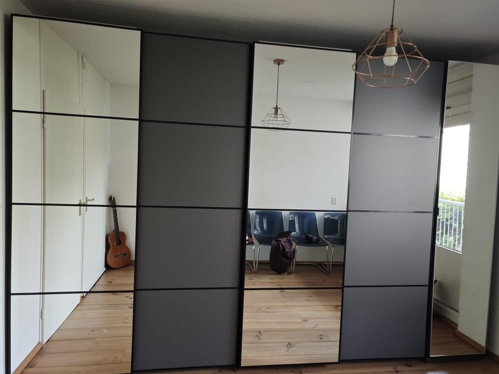 IKEA PAX kast met schuifdeuren en spiegels, Huis en Inrichting, Kasten | Kledingkasten, Ophalen, 200 cm of meer, Met klep(pen)