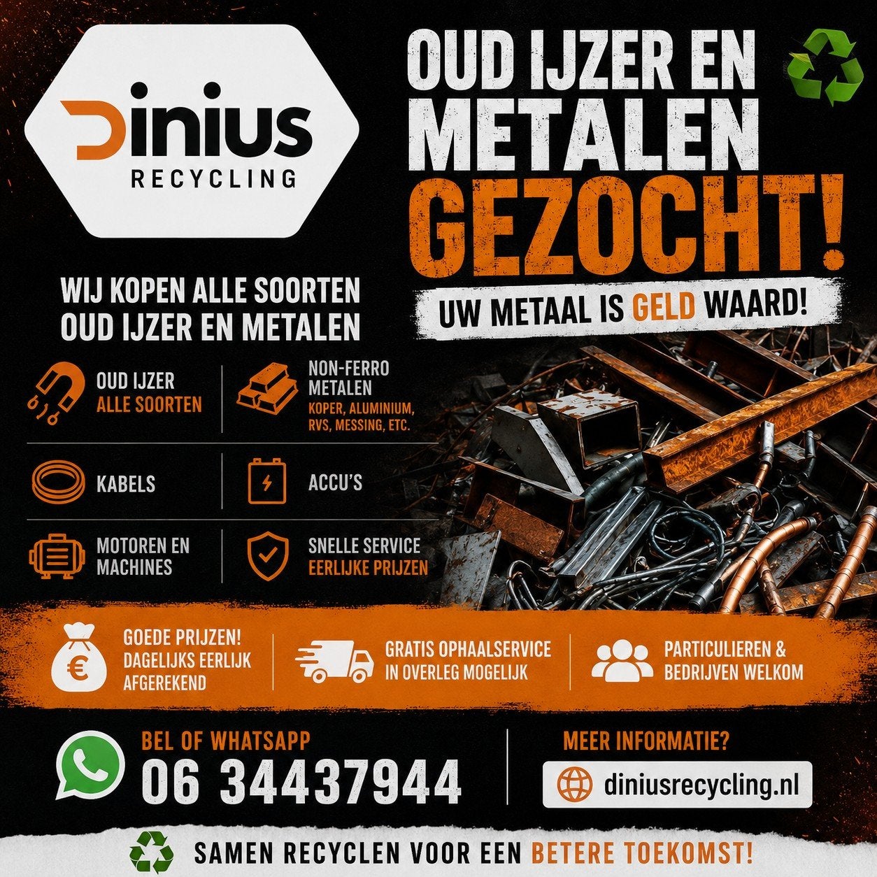 Oud IJzer & Metalen Gezocht | Machine Demontage, Ophalen of Verzenden, Gebruikt, IJzer