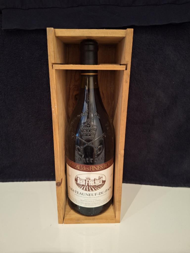 Château des Fines Roches Châteauneuf-du-Pape 1997 Magnum, Gebruikt, Frankrijk, Ophalen of Verzenden, Rode wijn