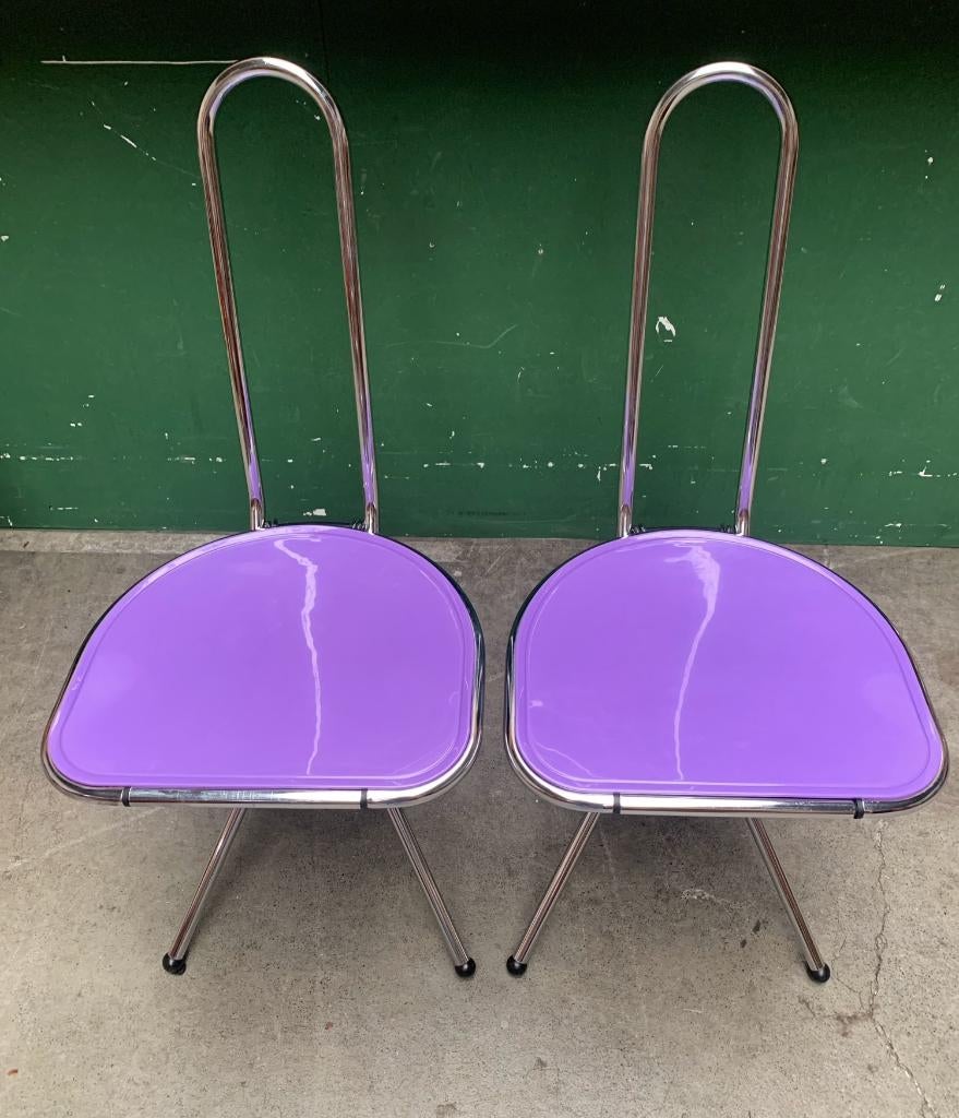Paarse ISAK stoel per stuk IKEA - vintage retro klapstoel, Huis en Inrichting, Stoelen, Ophalen, Gebruikt, Twee, Overige kleuren