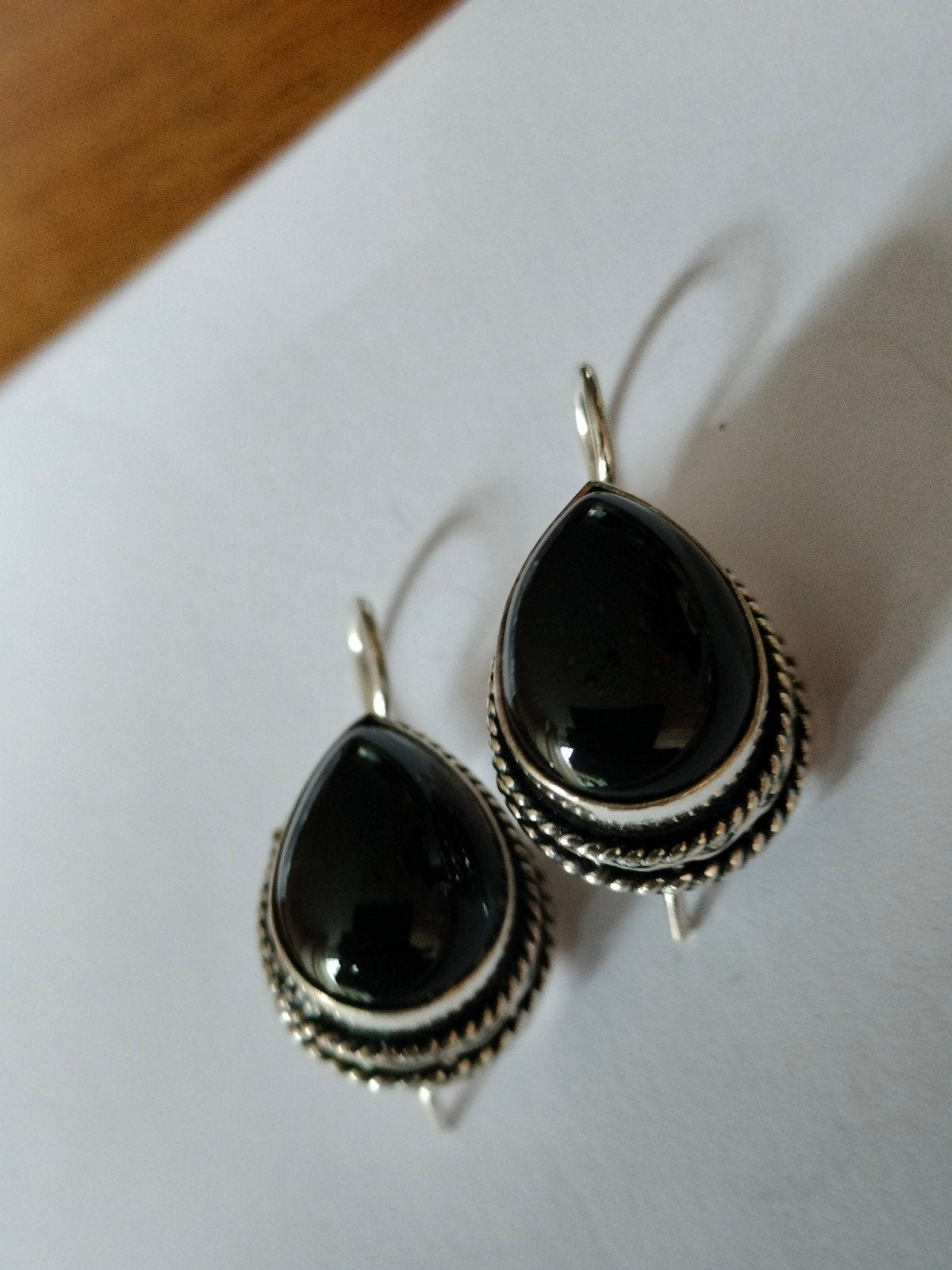 zilveren oorbellen met zwart onyx, Sieraden, Tassen en Uiterlijk, Hangers, Verzenden, Zwart, Nieuw