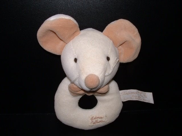 TIAMO RAMMELAAR MUIS VELOURS WIT BEIGE STRIKJE NEUS, Verzenden, Nieuw, Muis