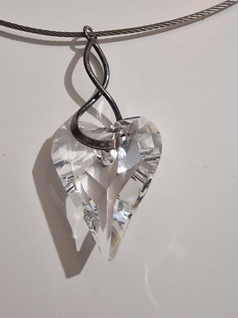 Hartvormige hanger op ketting, Gebruikt, Verzenden, Met hanger, Zilver