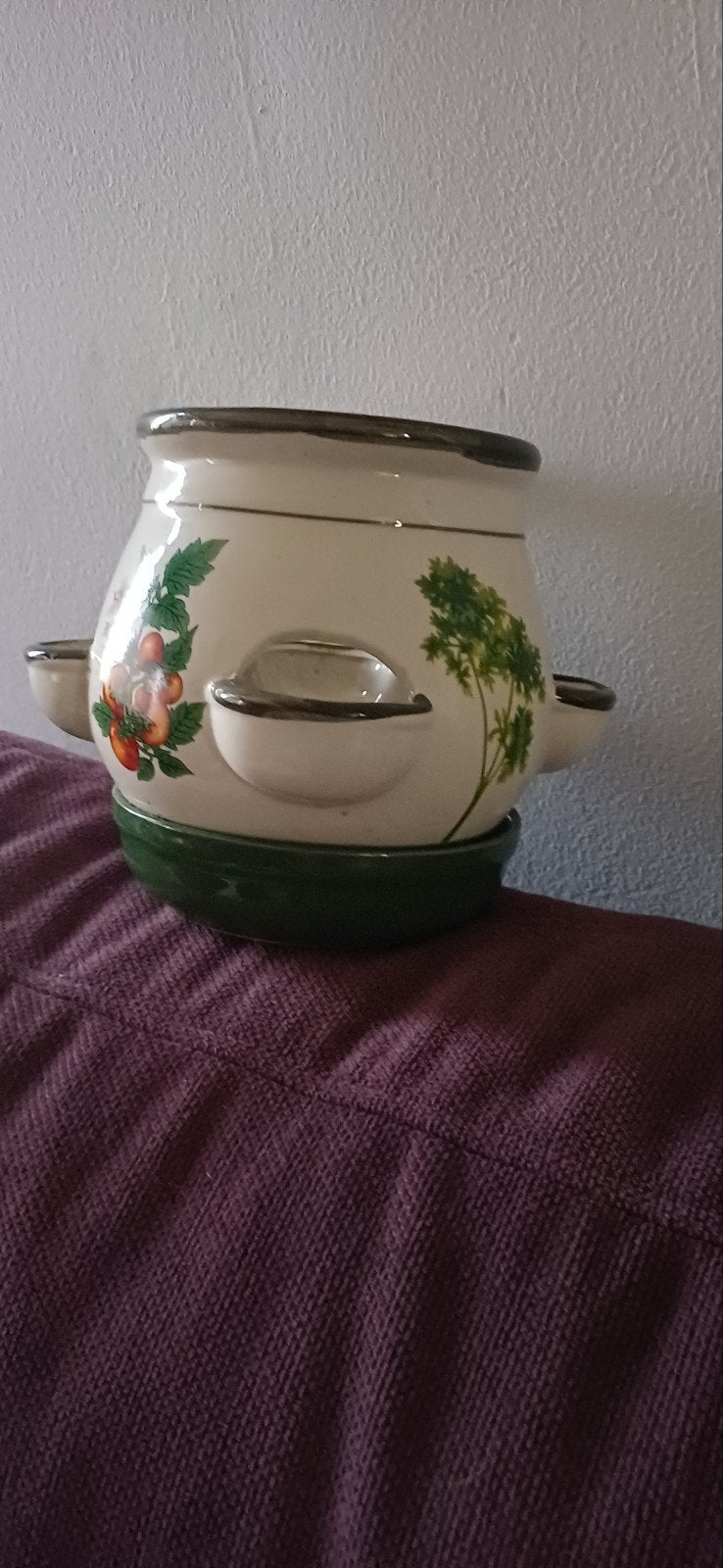 Twee vintage bloempotten aardbei, Ophalen of Verzenden