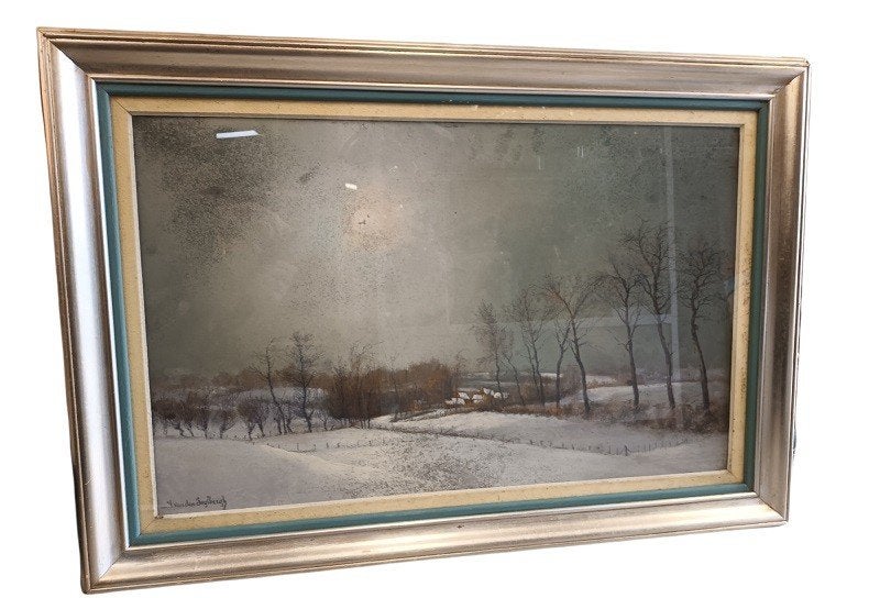 Jaak Van Den Seylbergh (1884-1960), Antiek en Kunst, Ophalen, Achter glas, Landschap