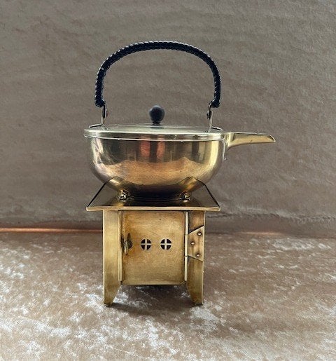 Koperen Theepot en rechaud van Eisenloefel, Antiek en Kunst, Ophalen of Verzenden, Koper