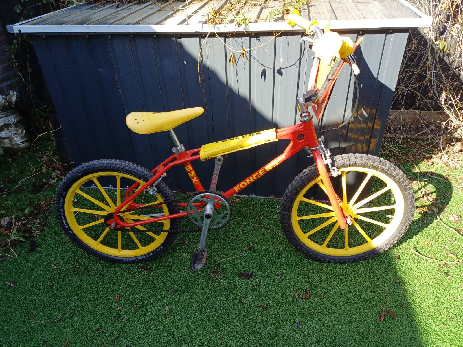 Vintage Fongers BMX Fiets - Rood/Geel, Terugtraprem, Staal, Ophalen of Verzenden, Fongers