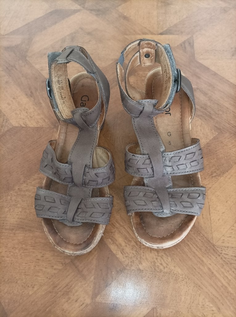 Gabor leren sandalen maat 5 /38, Bruin, Gabor, Zo goed als nieuw, Sandalen of Muiltjes