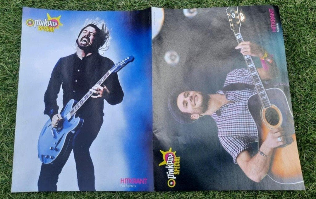 Poster 2x A4 Hitkrant 2011 PinkPop Foo Fighters ea, Verzamelen, Ophalen of Verzenden, Gebruikt, A1 t/m A3, Muziek