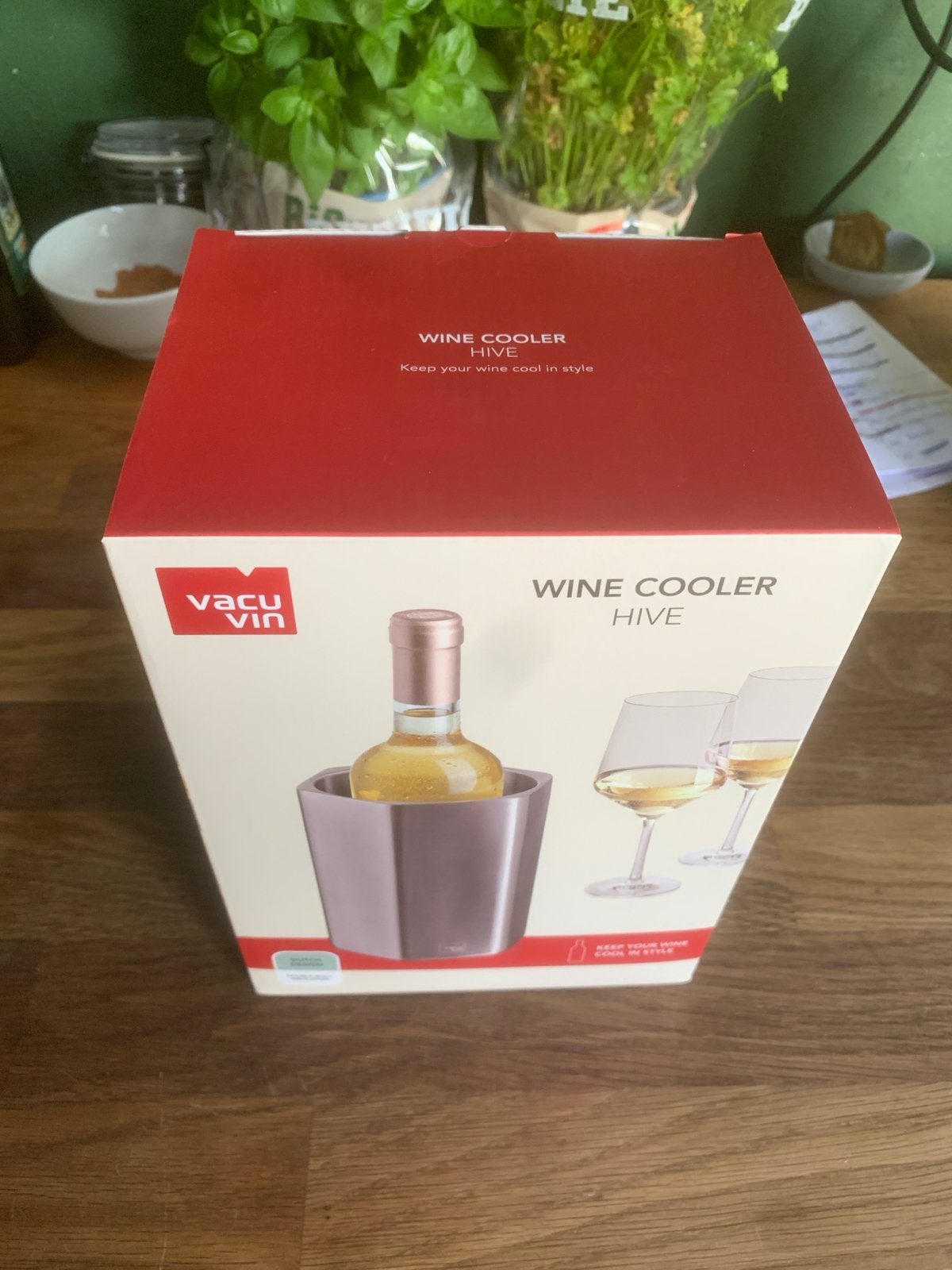 Vacu Vin Wijnkoeler RVS - Hive - Nieuw in doos, Ophalen of Verzenden, Nieuw, Metaal, Minder dan 5 flessen