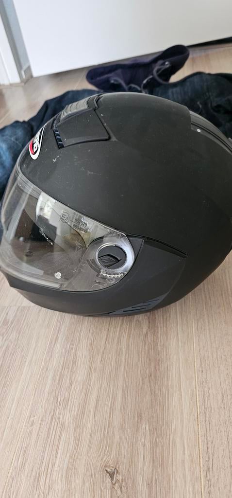 Motorhelm, leren jas & broek + Magna motorjack hoodie, M, Heren, Integraalhelm, Tweedehands