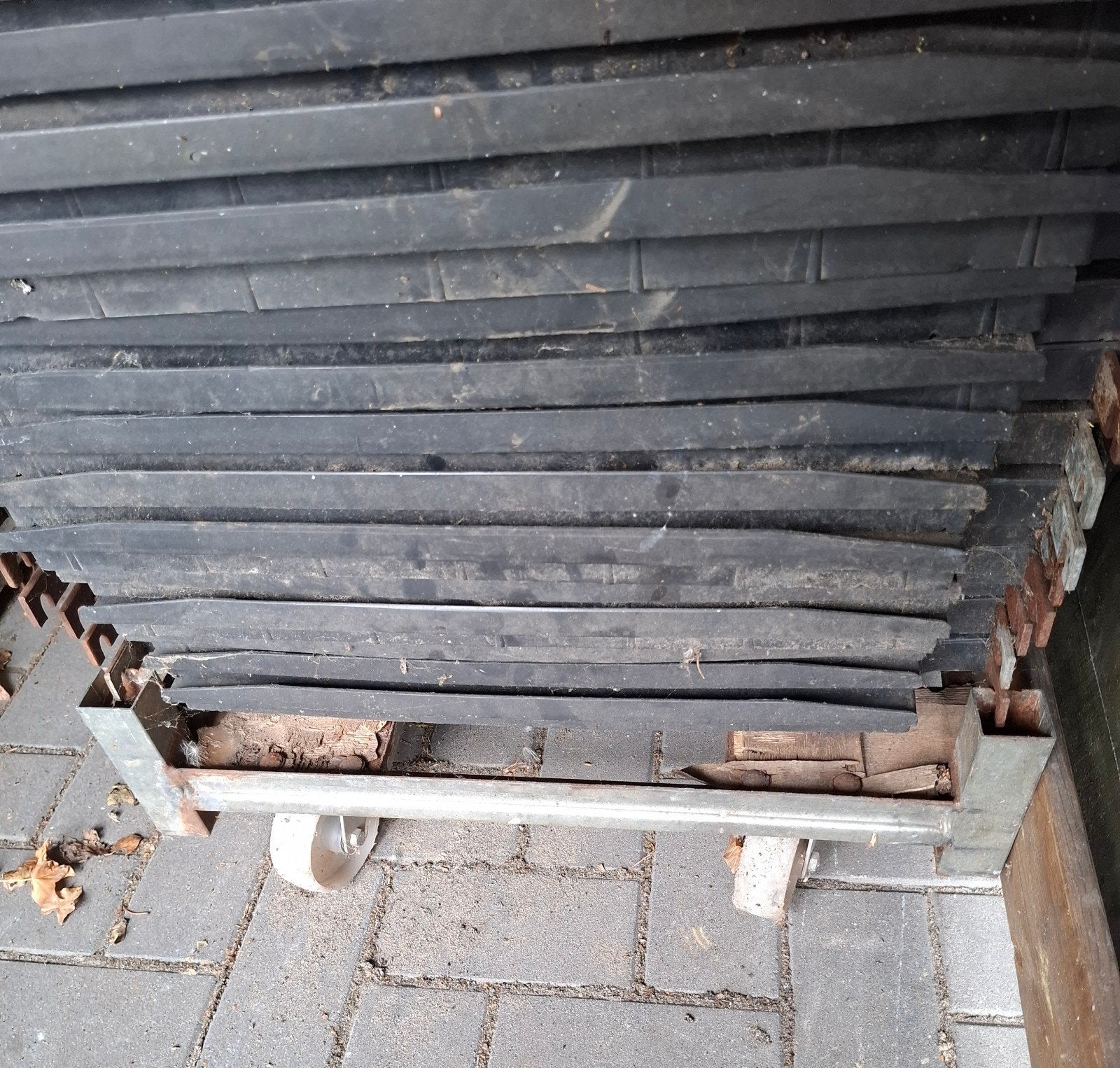 1 halve deense kar onderstel 4 staanders en  14 platen, Ophalen, Gebruikt, Overige typen, Minder dan 2 meter