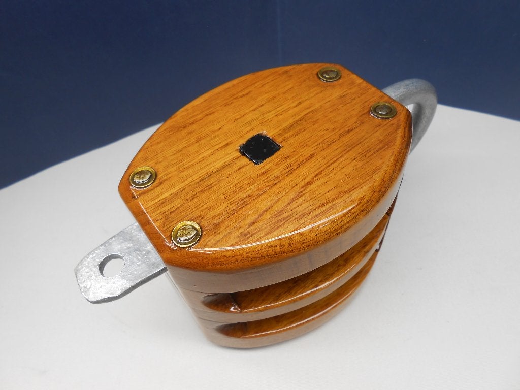 Houten Blok, Katrol, dubbelschijfs, hondsvot, teak, 12 mm, Watersport en Boten, Ophalen of Verzenden, Nieuw, Lijn of Blok
