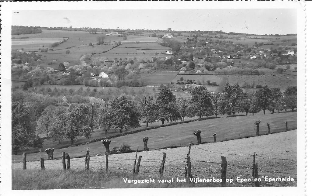Vergezicht vanuit het Vijlenerbos op Epen en Eperheide, Ophalen of Verzenden, 1940 tot 1960, Gelopen, Limburg