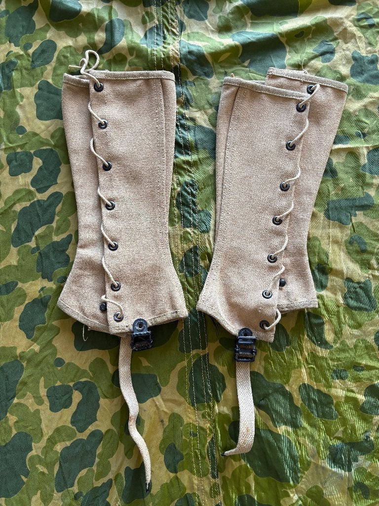 Tweede wereldoorlog US gaiters navy/usmc size 1 1944, Verzamelen, Ophalen of Verzenden, Landmacht, Amerika, Kleding of Schoenen