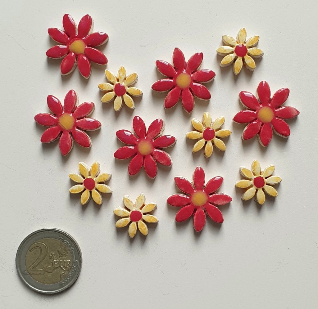 Mozaïek steentjes handgemaakte keramiek bloemetjes, H3, Verzenden, Handgemaakt, Nieuw, Meerkleurig