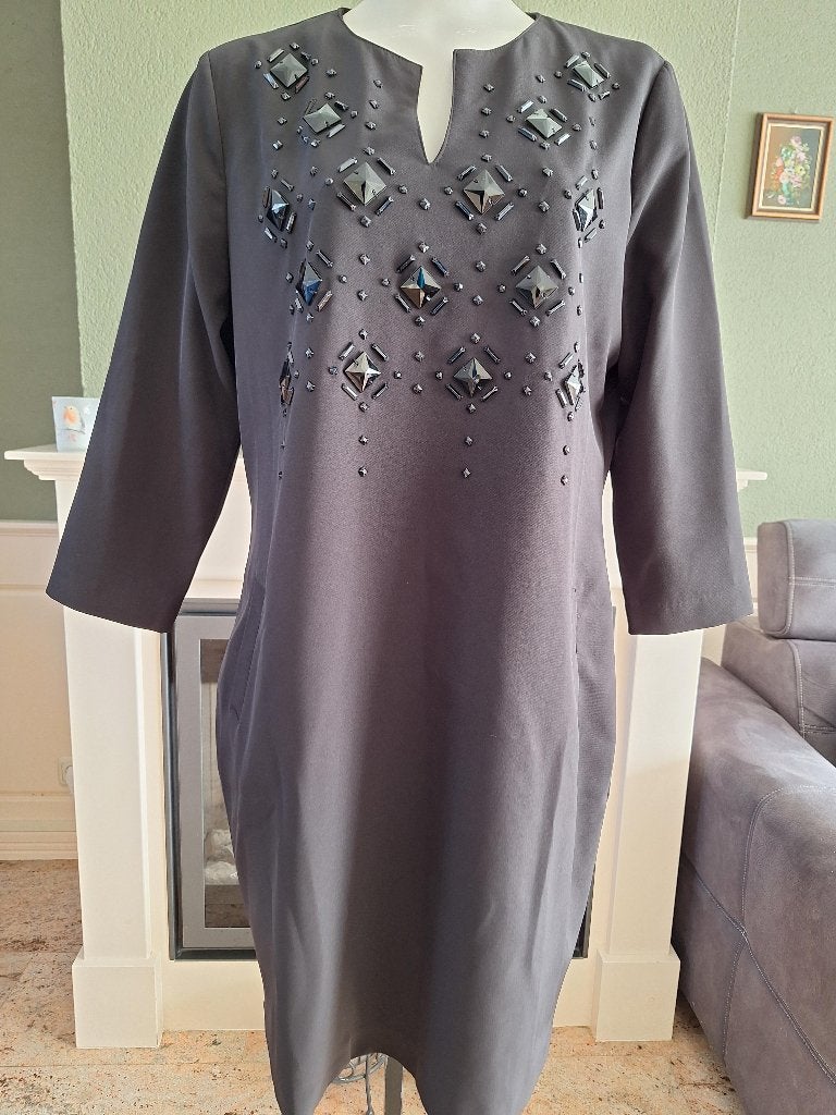 K-Design K Design zwarte met steentjes jurk XXL, Maat 38/40 (M), K-design, Verzenden, Zwart