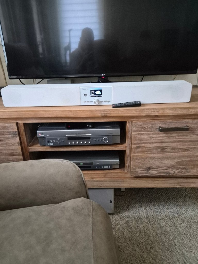 Auna witte soundbar 55 watt met meerdere opties, Ophalen, Bluetooth, Gebruikt
