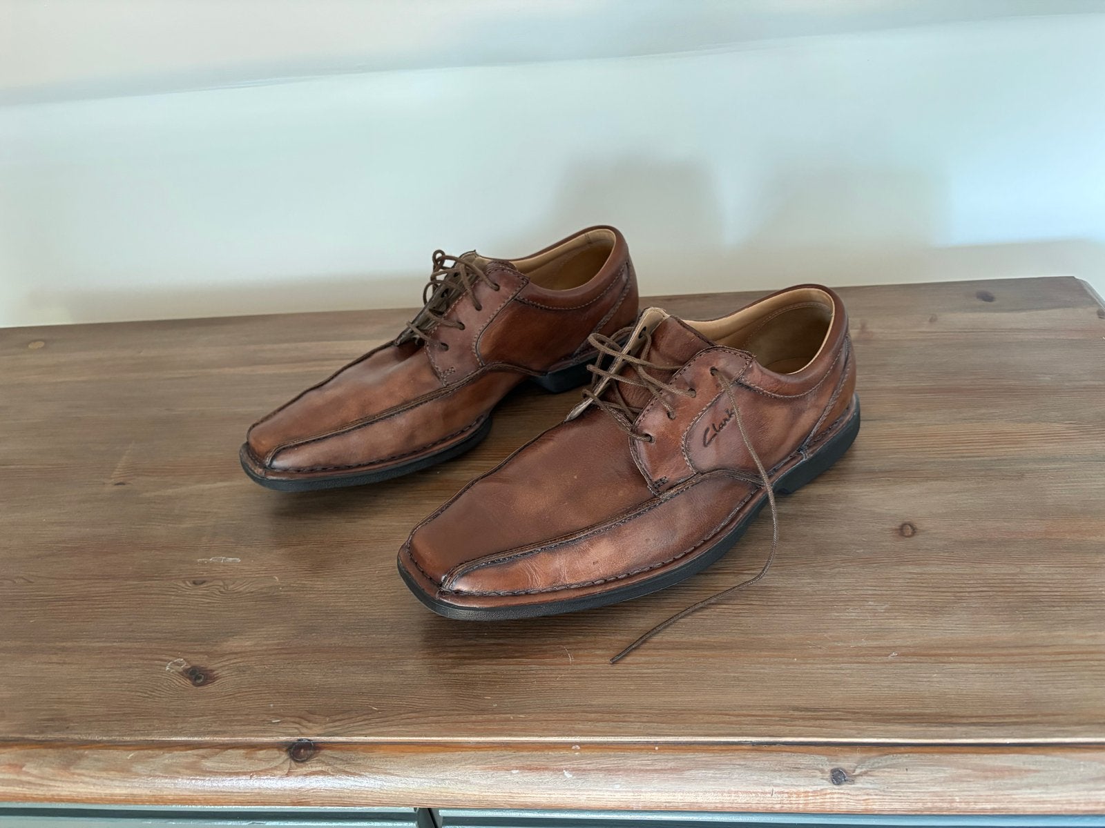 Clarks Heren Veterschoenen 44, Bruin, Ophalen of Verzenden, Zo goed als nieuw, Veterschoenen