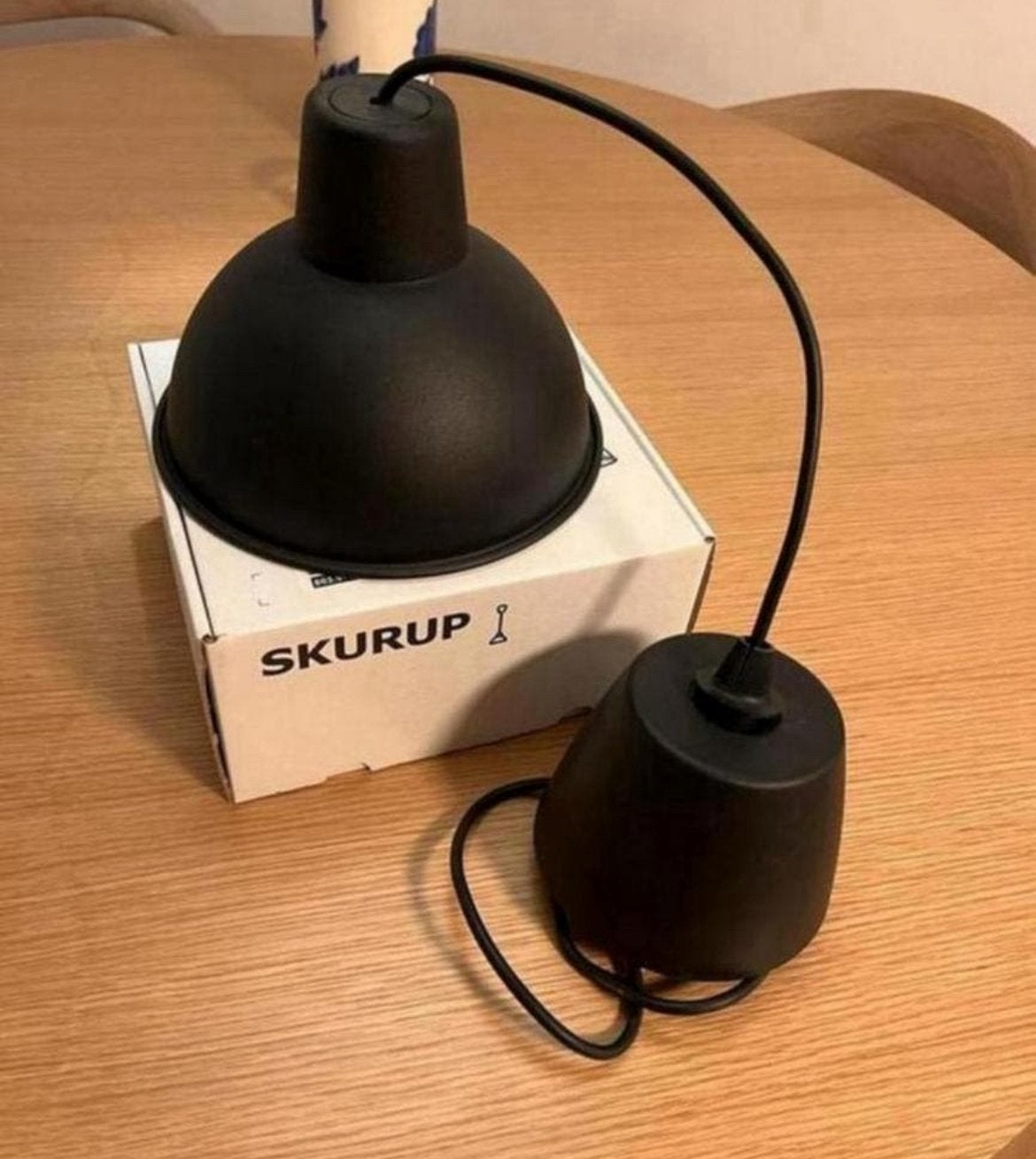 IKEA SKURUP Hanglamp Zwart - Zo goed als nieuw, Ophalen of Verzenden, Gebruikt, Metaal, GU10