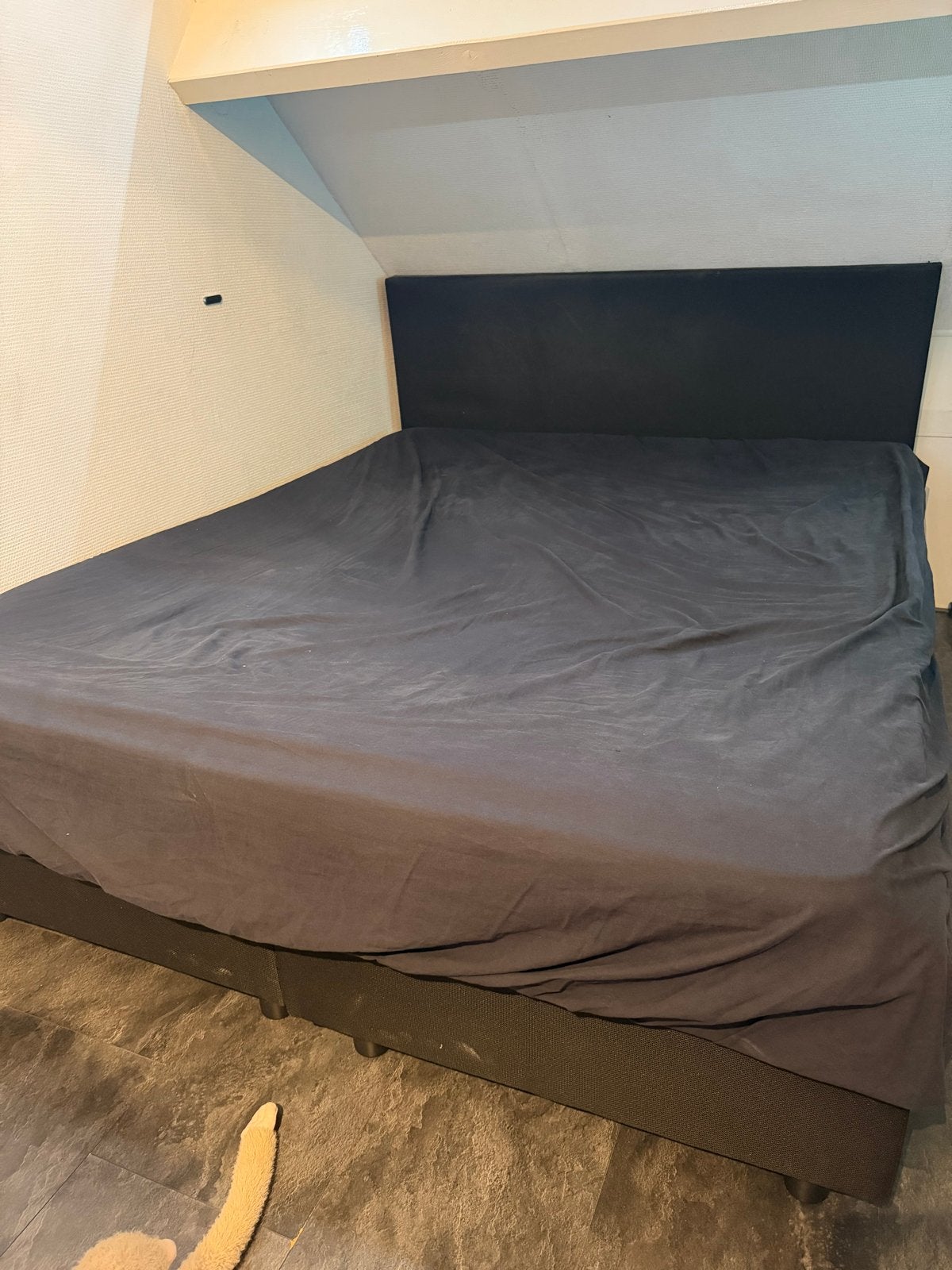 Boxspring 160x200 zwart gratis ophalen, Ophalen, Gebruikt, Zwart, Tweepersoons