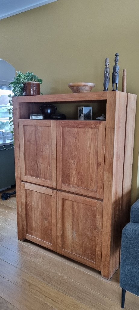 mooie strakke teakhouten kast, Ophalen, Stijlvol strak, 100 tot 150 cm, Teakhout