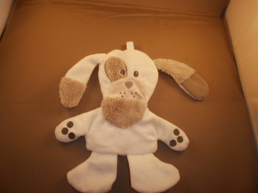 Tiamo hond plat grijs wit knisper in doek velours rib pluche, Nieuw, Wasbaar, Tiamo, Klein (minder dan 20 cm)