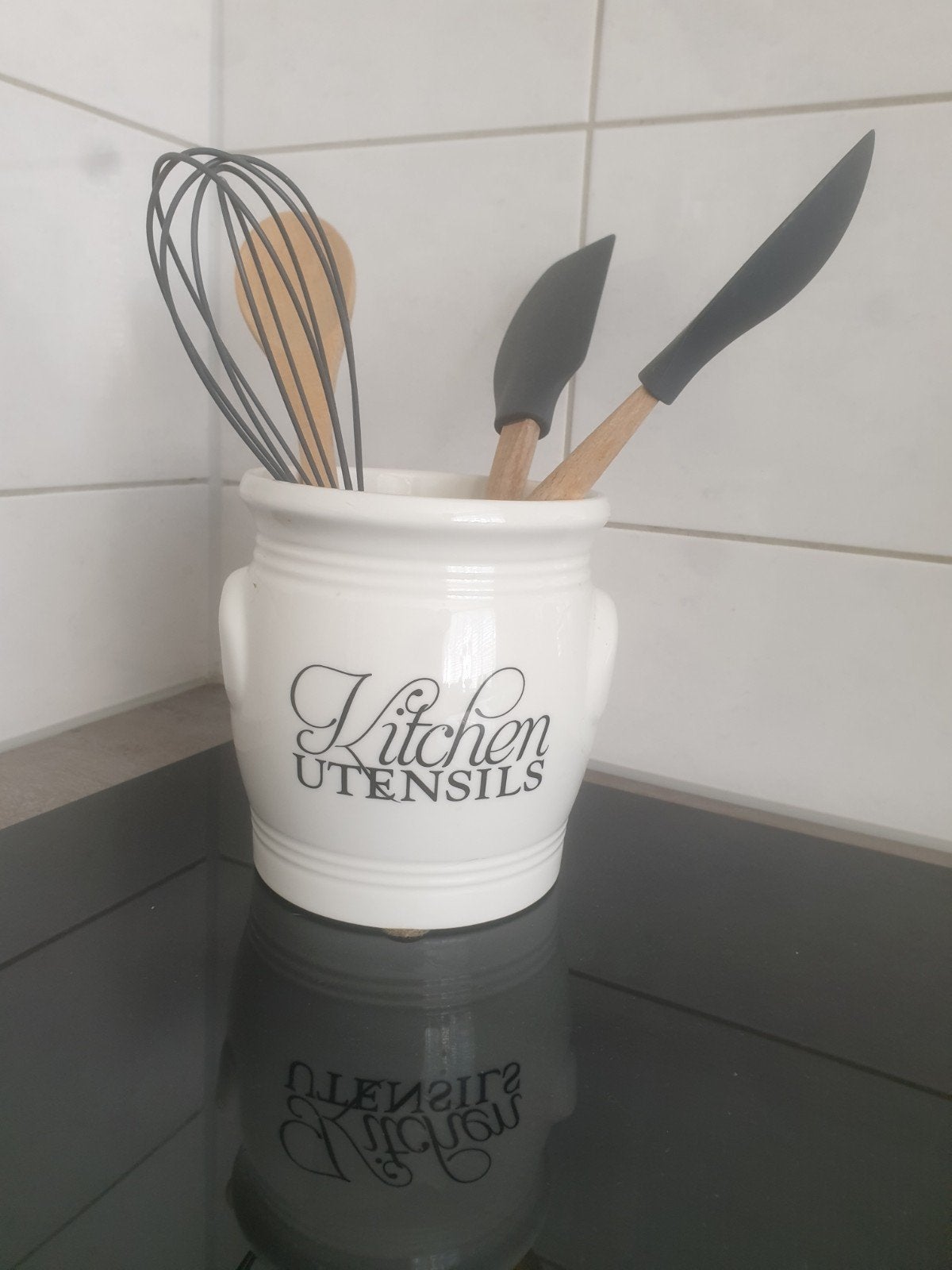 Kitchen utensilspot RM met pollepels, Ophalen of Verzenden, Zo goed als nieuw, Overige materialen, Pot, Bus of Blik