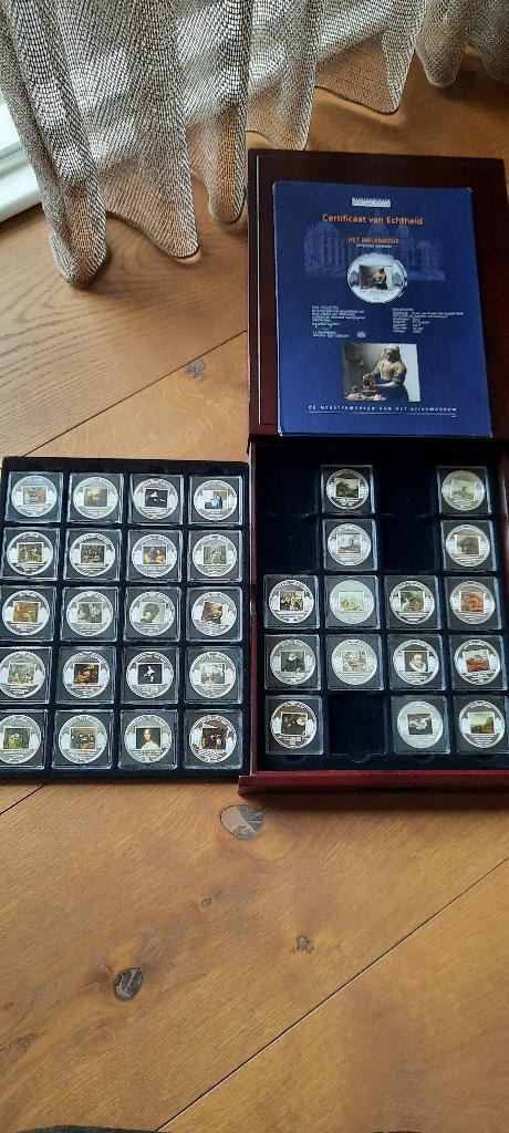 Edel collecties meesterwerken rijksmuseum in cassette, Postzegels en Munten, Munten | Nederland, Vóór koninkrijk, Setje, Zilver